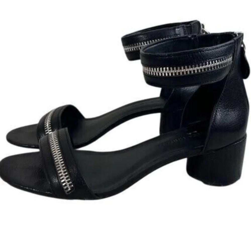 Rebecca Minkoff Ortenne Black Leather Sandals Sz 8.5